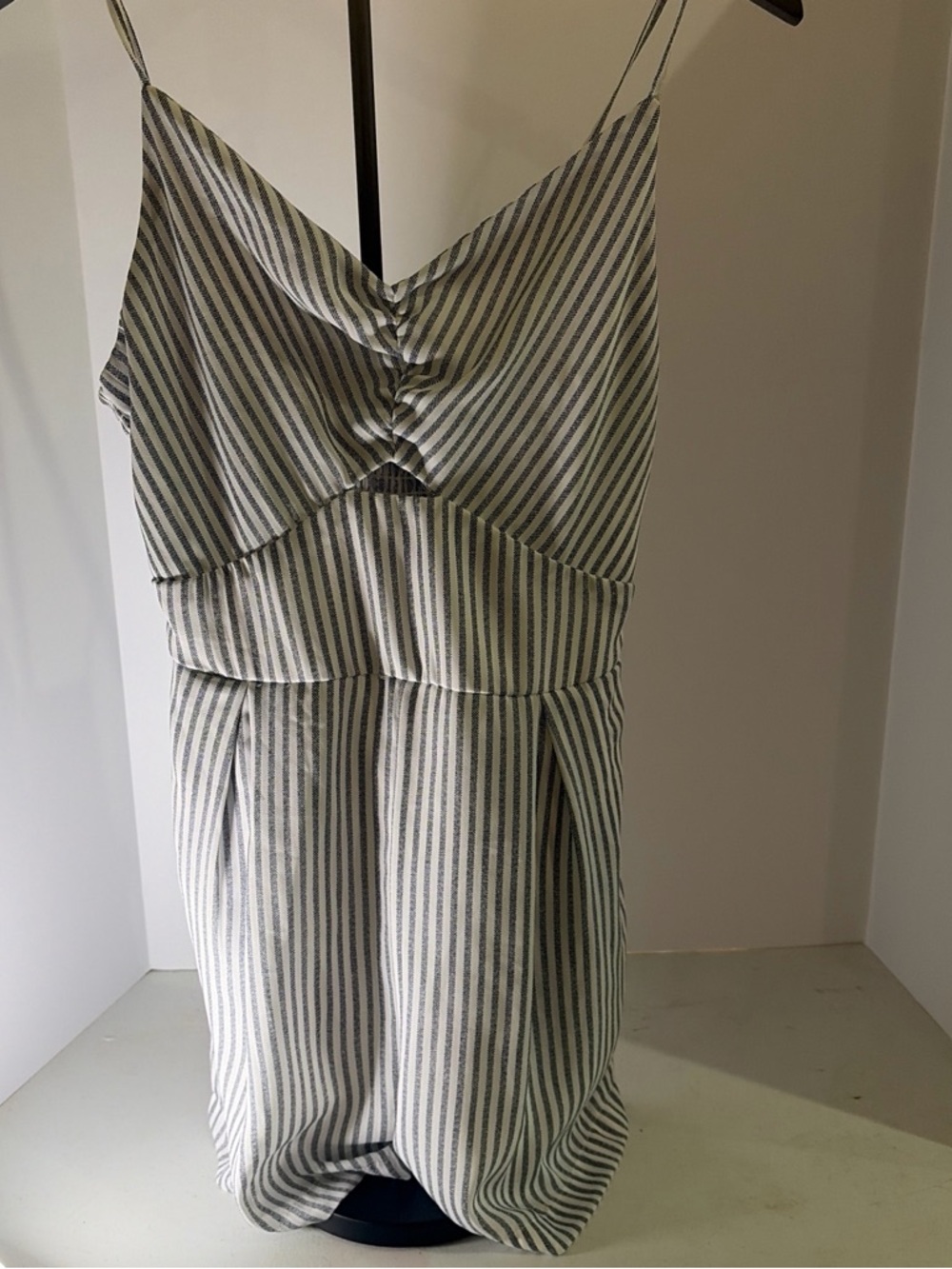 Japna White and Navy Striped Romper